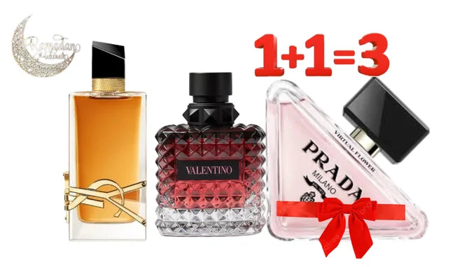 Pack Valentino Born in Roma Intense +YSL Libre Eau de Parfum Intense et Prada Paradoxe Virtual Flower OFFERT